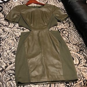 Olive side cut Mini Dress